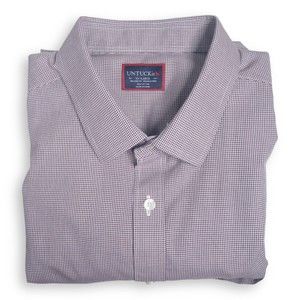 UNTUCKit Men’s Long Sleeve Button Up Shirt Burgundy Gingham XXL